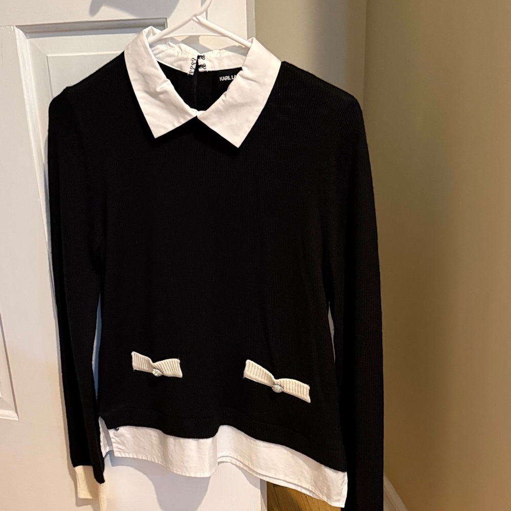 Karl Lagerfeld Black and White Sweater
